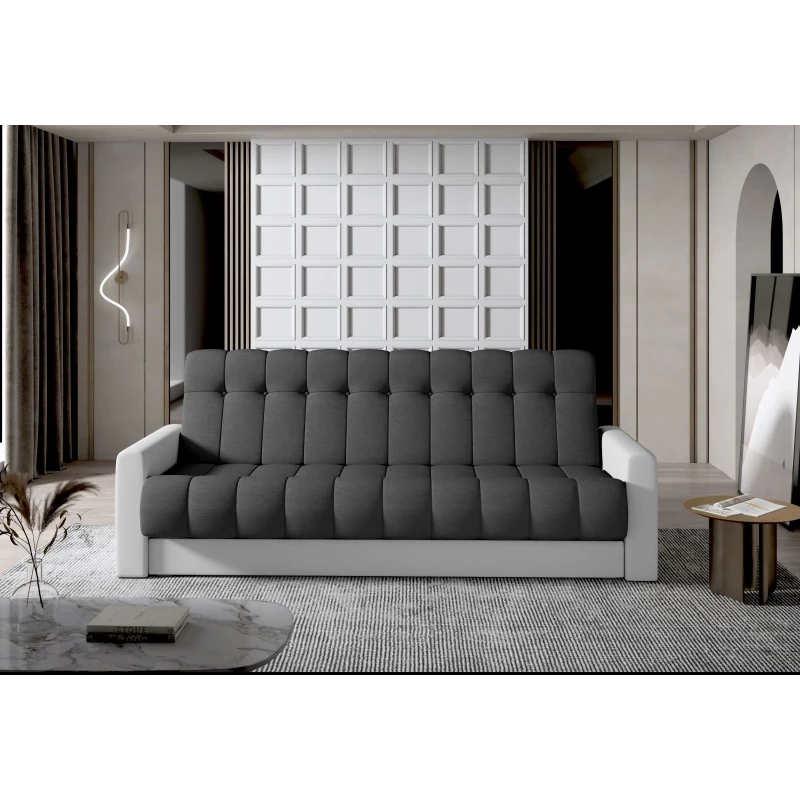Dreisitzer-Sofa KAINDRA - Anthrazit / Weiß