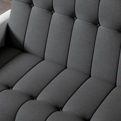 Dreisitzer-Sofa KAINDRA - Anthrazit / Weiß