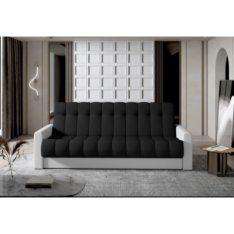 Dreisitzer-Sofa KAINDRA – schwarz/weiß