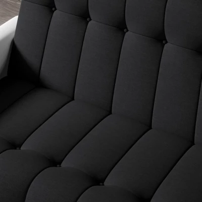 Dreisitzer-Sofa KAINDRA – schwarz/weiß