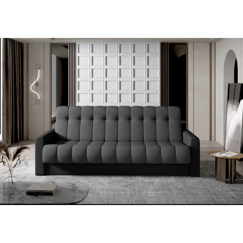 Dreisitzer-Sofa KAINDRA - grau/schwarz