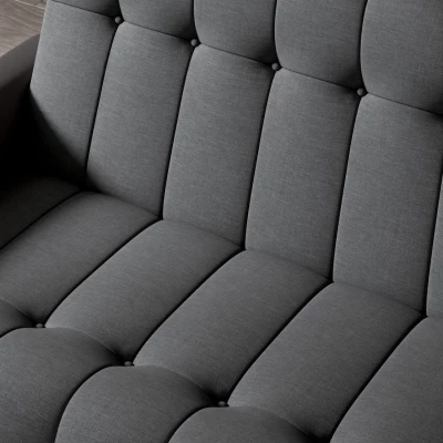 Dreisitzer-Sofa KAINDRA - grau/schwarz