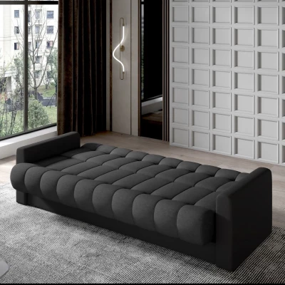 Dreisitzer-Sofa KAINDRA - grau/schwarz
