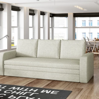 Schlafsofa mit Stauraum LYSITHEA - hellbeige