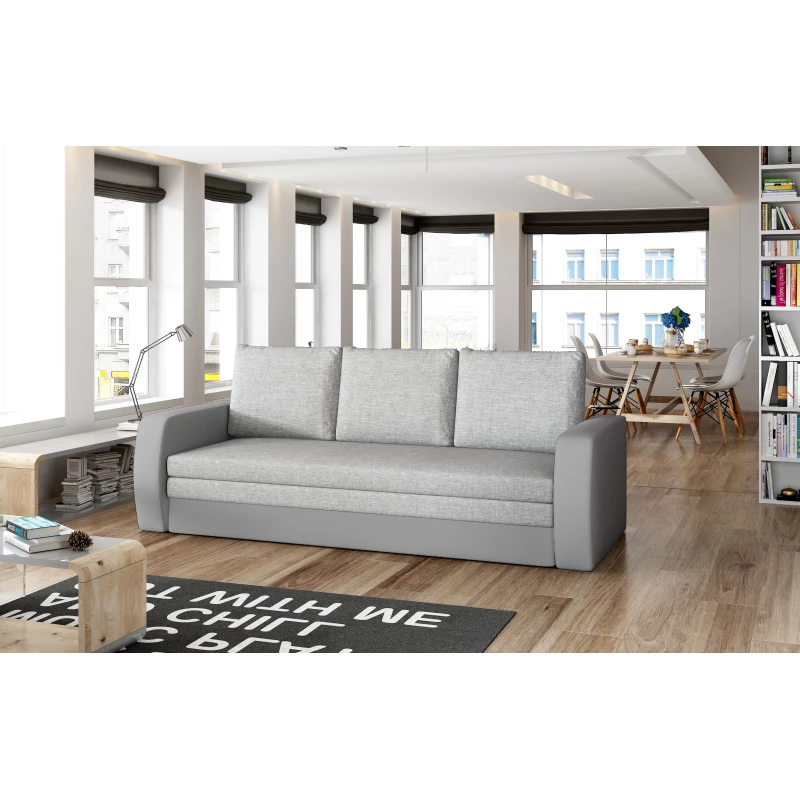 Schlafsofa mit Stauraum LYSITHEA - Hellgrau / Grau