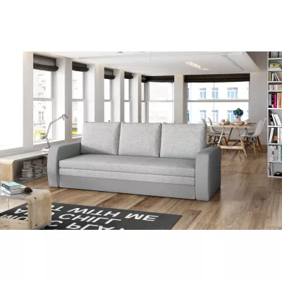 Schlafsofa mit Stauraum LYSITHEA - Hellgrau / Grau
