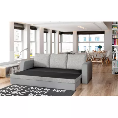 Schlafsofa mit Stauraum LYSITHEA - Hellgrau / Grau