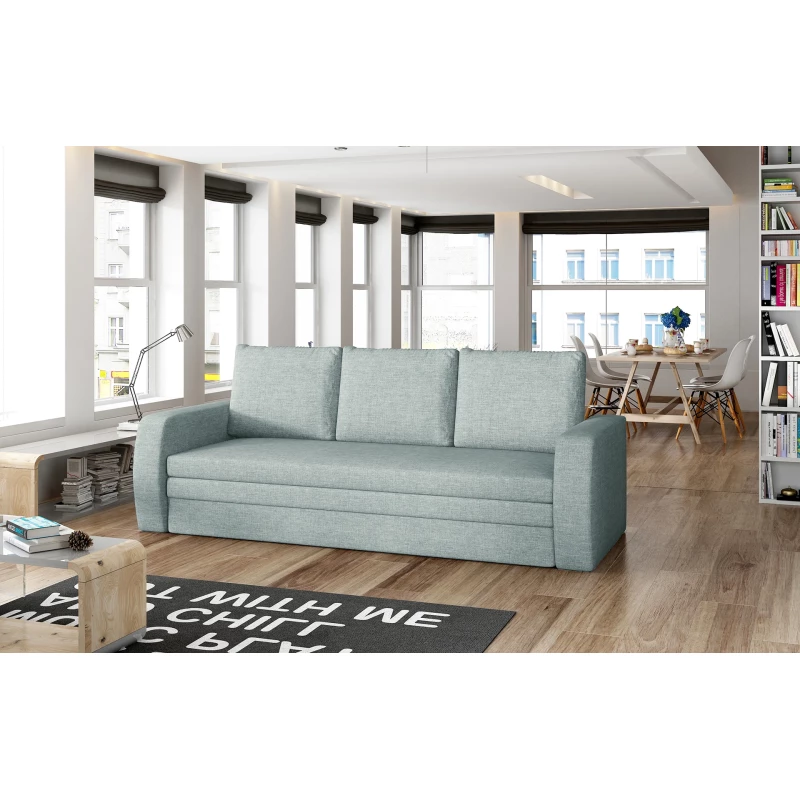Schlafsofa mit Stauraum LYSITHEA - hellblau