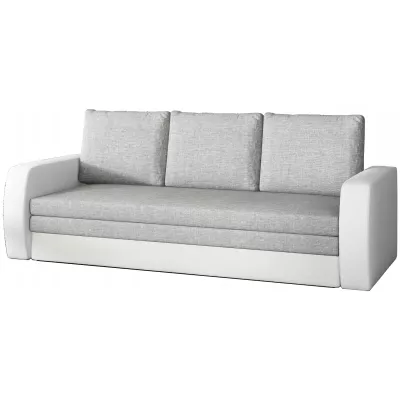 Schlafsofa mit Stauraum LYSITHEA – Hellgrau/Weiß