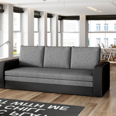 Schlafsofa mit Stauraum LYSITHEA - grau/schwarz