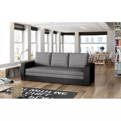 Schlafsofa mit Stauraum LYSITHEA - grau/schwarz