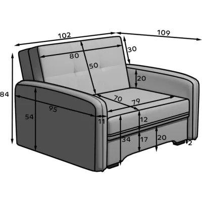 Schlafsofa MELISANDE 1 - braun