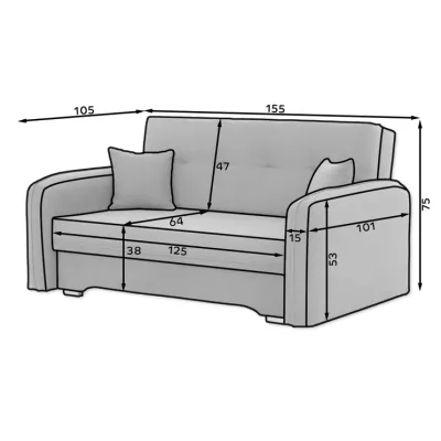 Schlafsofa MELISANDE 2 - hellgrau