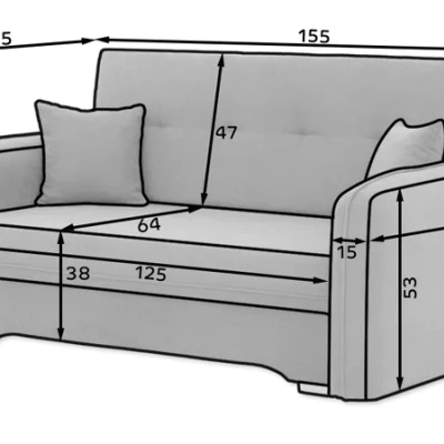 Schlafsofa MELISANDE 2 - dunkelgrau