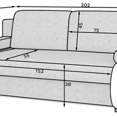 ZARELLE Zweisitzer-Sofa mit Stauraum – Esche/Schwarz