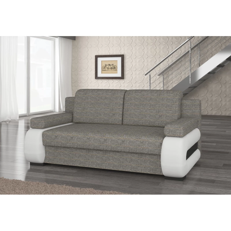 ZARELLE Zweisitzer-Sofa mit Stauraum – Esche/Weiß