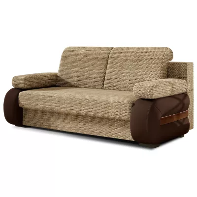 ZARELLE Zweisitzer-Sofa mit Stauraum – Dunkelbeige/Braun