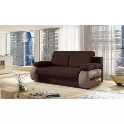 ZARELLE Zweisitzer-Sofa mit Stauraum - dunkelbraun / hellbraun