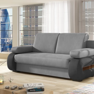 ZARELLE Zweisitzer-Sofa mit Stauraum – Hellgrau / Dunkelgrau