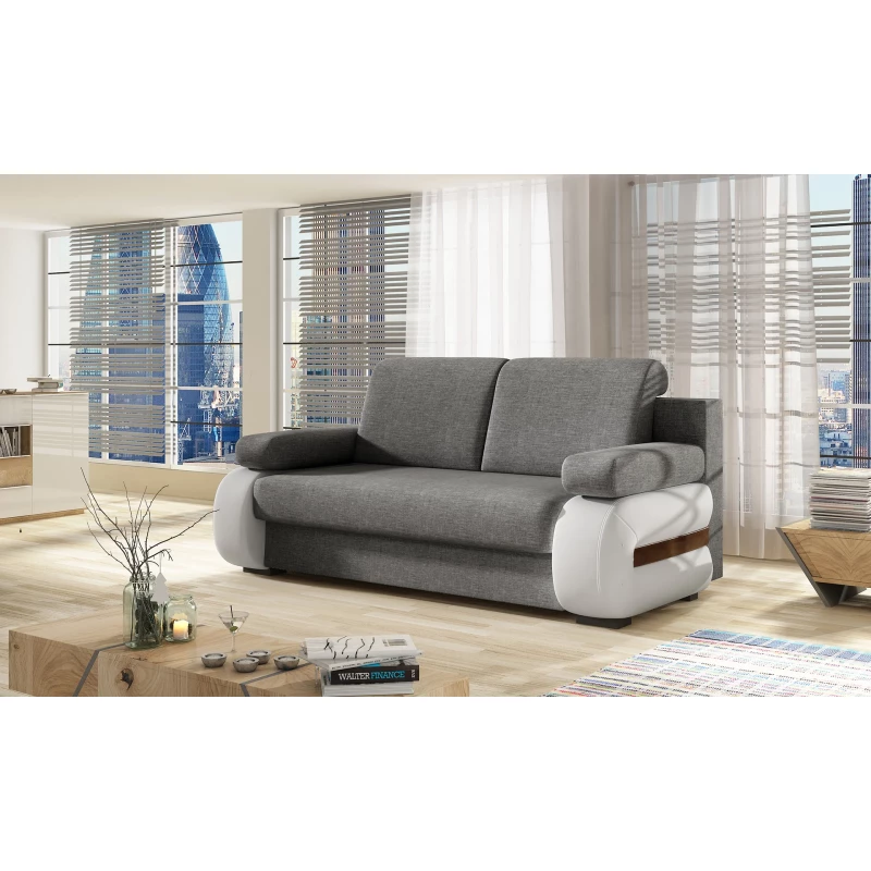 ZARELLE Zweisitzer-Sofa mit Stauraum - grau/weiß