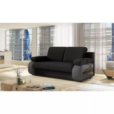 ZARELLE Zweisitzer-Sofa mit Stauraum – schwarz/grau