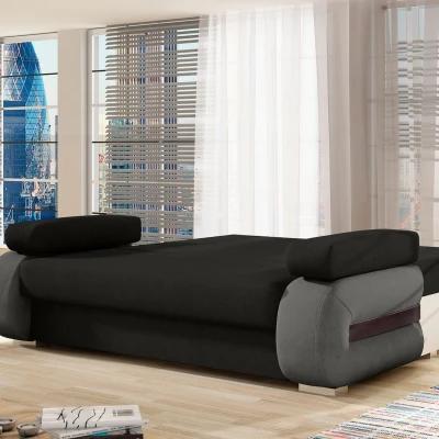ZARELLE Zweisitzer-Sofa mit Stauraum – schwarz/grau