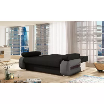 ZARELLE Zweisitzer-Sofa mit Stauraum – schwarz/grau