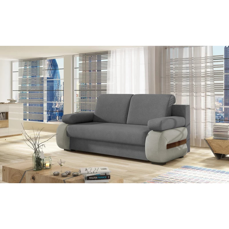 ZARELLE Zweisitzer-Sofa mit Stauraum - grau/hellgrau