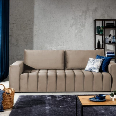 Sofa mit Stauraum ILANIS – hellbraun