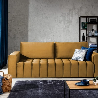 Sofa mit Stauraum ILANIS - Senf