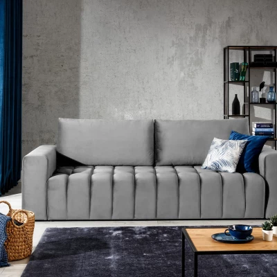 Sofa mit Stauraum ILANIS – hellgrau