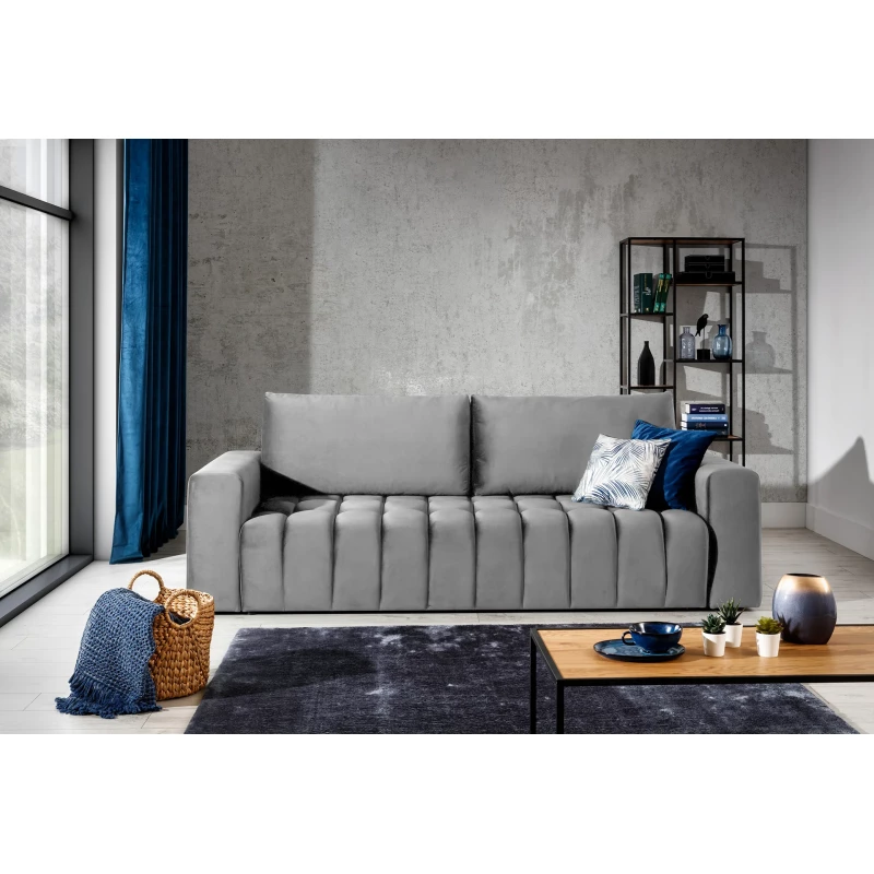 Sofa mit Stauraum ILANIS – hellgrau