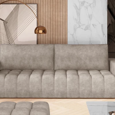 Sofa mit Stauraum ILANIS – beiges Öko-Leder