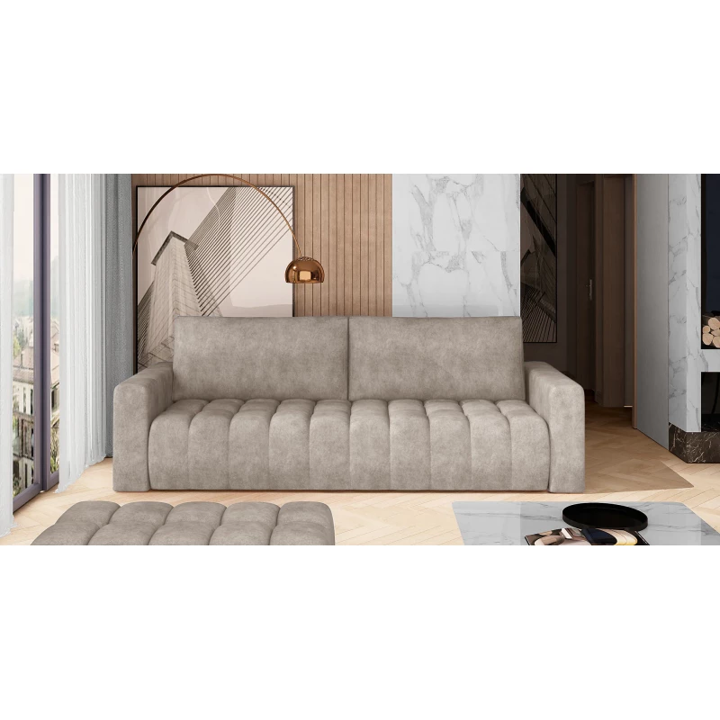 Sofa mit Stauraum ILANIS – beiges Öko-Leder