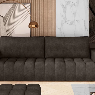 Sofa mit Stauraum ILANIS – braunes Kunstleder
