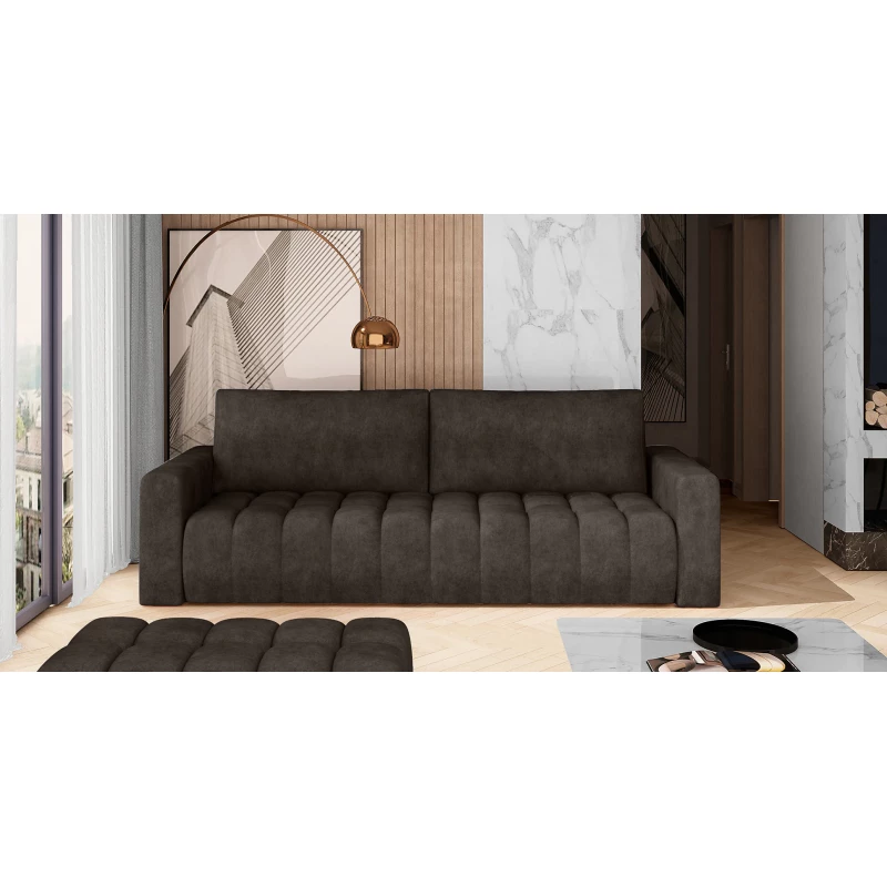 Sofa mit Stauraum ILANIS – braunes Kunstleder