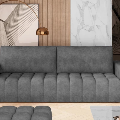 Sofa mit Stauraum ILANIS – graues Öko-Leder
