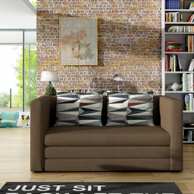 Kleines Schlafsofa CAELIS – dunkelbraun