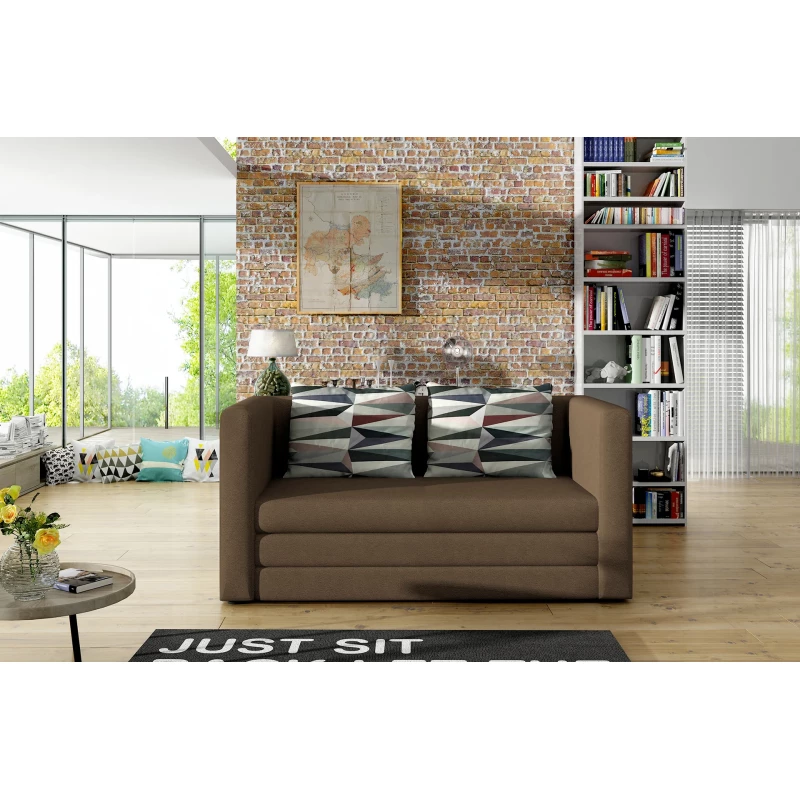 Kleines Schlafsofa CAELIS – dunkelbraun