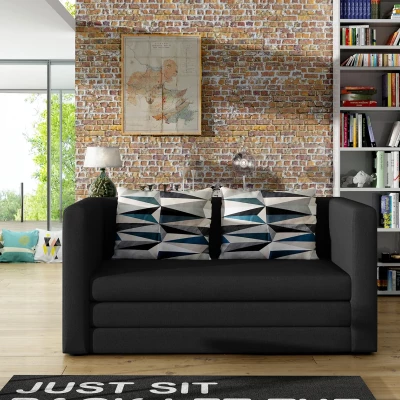 Kleines Schlafsofa CAELIS - schwarz