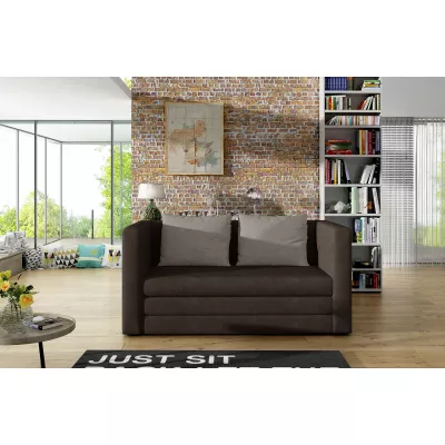 Kleines Schlafsofa CAELIS – braun/beige