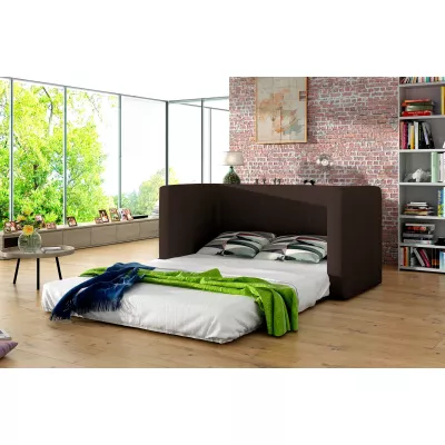 Kleines Schlafsofa CAELIS – braun/beige