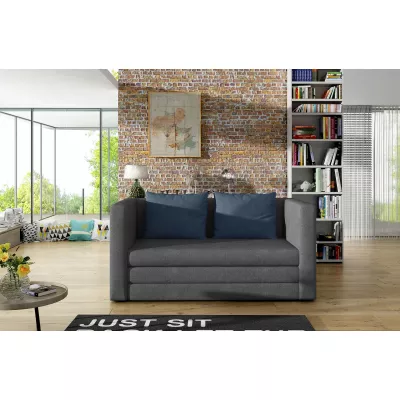 Kleines Schlafsofa CAELIS – dunkelgrau/blau
