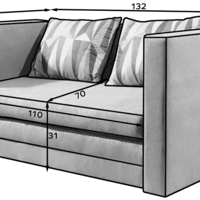 Kleines Schlafsofa CAELIS – dunkelgrau/blau