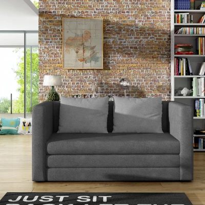 Kleines Schlafsofa CAELIS – dunkelgrau/grau