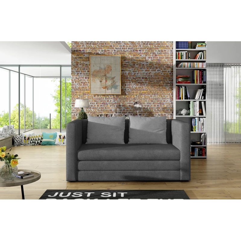 Kleines Schlafsofa CAELIS – dunkelgrau/grau