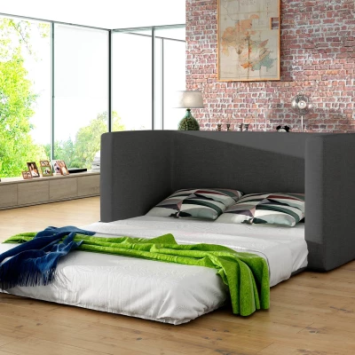 Kleines Schlafsofa CAELIS – dunkelgrau/grau
