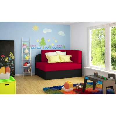 Kinderschlafsofa MIKAE - rot/schwarz