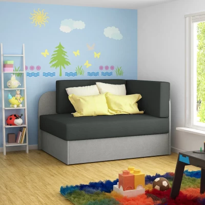 Kinderschlafsofa MIKAE - dunkelgrau / grau