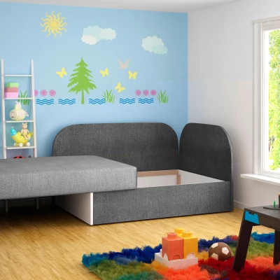 Kinderschlafsofa MIKAE - dunkelgrau / grau